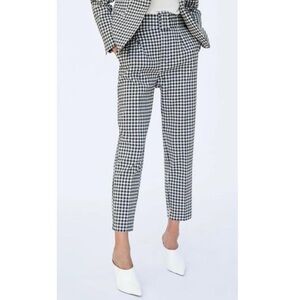 Zara Gingham Belted High Waisted Pants size smalll